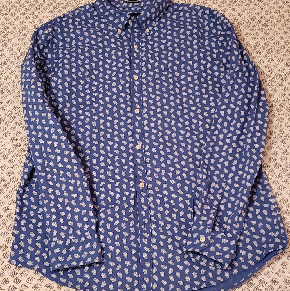 American Eagle Blue Buttondown Pineapple Print Shirt 🍍